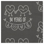 94. Jubiläum Geschenk Chalk Herzen Stoff (Nahaufnahme)