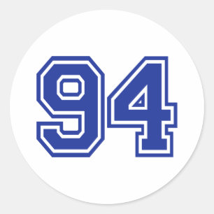 94 - Zahl Runder Aufkleber