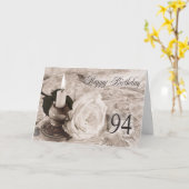 94th Birthday card with an antique rose Karte (Gelbe Blume)