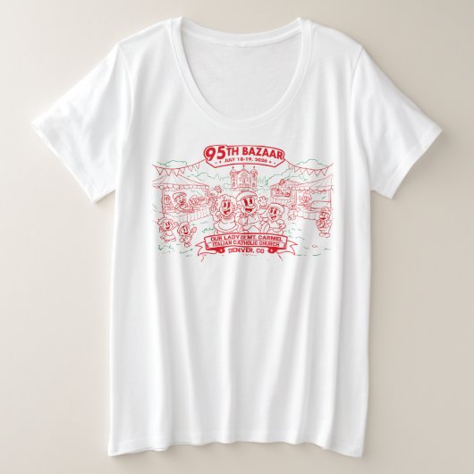 95. Bazaar Frauen Große Größe T-Shirt (Design vorne)
