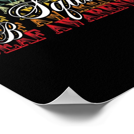 95 db Squad Hand Gebärdensprache Hörverlust Awaren Poster (Ecke)