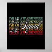 95 db Squad Hand Gebärdensprache Hörverlust Awaren Poster (Vorne)