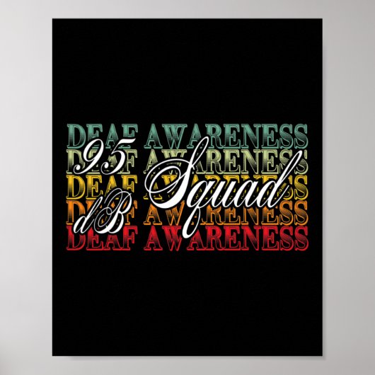 95 db Squad Hand Gebärdensprache Hörverlust Awaren Poster (Vorne)