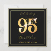95. Eleganter klassischer Geburtstag Gold Back Fro Einladung (Vorderseite)