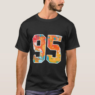 95 farbenfrohe Team-Nummern vorne und hinten T-Shirt