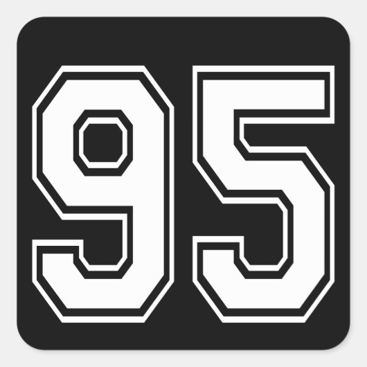 95 fünfundneunzig Varianznum Quadratischer Aufkleber (Vorderseite)