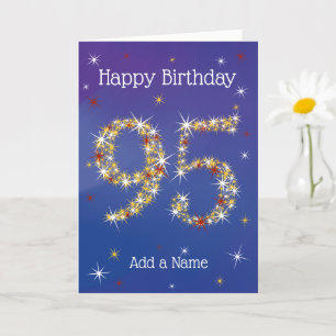 95. Geburtstag - 95. Stars - Blau - Alter 95 Karte