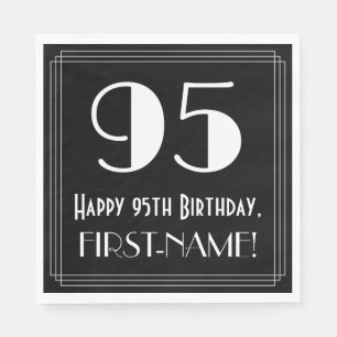 95. Geburtstag ~ Art Deco Look "95", Name Serviette