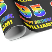 95. Geburtstag: Bold, Fun, Simple, Rainbow 95 Geschenkpapier (Rolleneckpunkt)