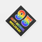 95. Geburtstag: Bold, Fun, Simple, Rainbow 95 Serviette (Ecke)