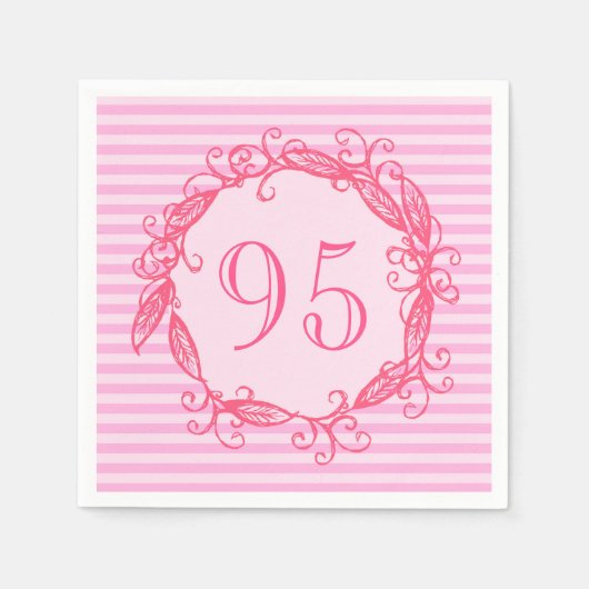 95. Geburtstag der Frauen Schönes Rosa Wirbel Serviette (Vorderseite)