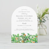 95. Geburtstag Dezember Geburtstag Blume Holly Arc Einladung (Stehend Vorderseite)