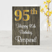 95. Geburtstag: Elegante Imitate Gold Look #, Imit Karte (Gelbe Blume)