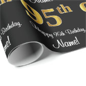 95. Geburtstag: Elegante Luxuriöse Imitate Gold Lo Geschenkpapier (Rolleneckpunkt)