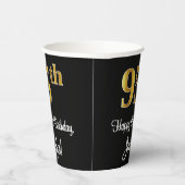 95. Geburtstag - Elegante Luxuriöse Imitats Gold L Pappbecher (Rechts)