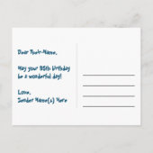 95. Geburtstag: Fun Hearts Pattern, Regenbogen 95 Postkarte (Rückseite)