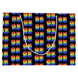 95. Geburtstag: Fun Rainbow Event Number 95 Muster Große Geschenktüte