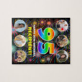 95. Geburtstag: Fun Rainbow #, Individuelle Name + Puzzle (Horizontal)