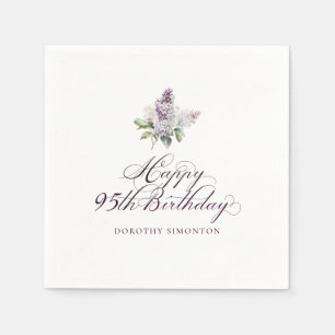 95. Geburtstag Lila Lilac Spring Blume Cocktail Serviette