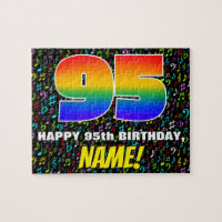 95. Geburtstag — Lustige, bunte Musik-Symbole & „9