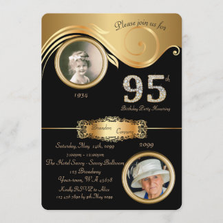 95.,Geburtstag Mann 95.,Deko der eleganten Kunst,l Einladung
