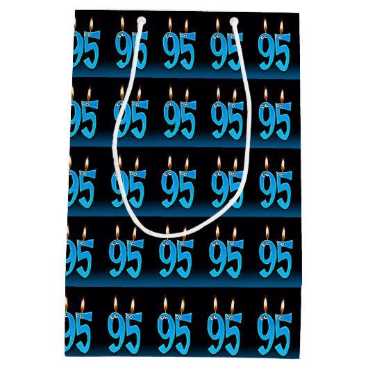 95. Geburtstag mit Augenkerzen Mittlere Geschenktüte (Rückseite)