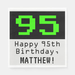95. Geburtstag - Nerdy / Geeky Style "95" & Name Serviette
