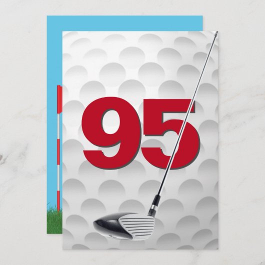 95. Geburtstag Party Golf Thema Einladung (Vorne/Hinten)