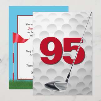 95. Geburtstag Party Golf Thema Einladung