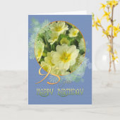 95. Geburtstag Primrosen und blau Karte (Gelbe Blume)