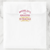 95. Geburtstag Quadratischer Aufkleber (Tasche)