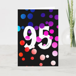 95. Geburtstag Rainbow Dots auf Black Karte