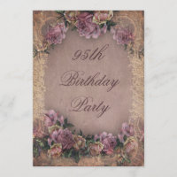 95. Geburtstag Romantische Vintage Rose und Spitze