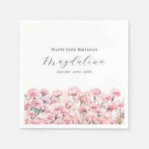 95. Geburtstag Rosa Nelke Januar-Geburtsblume Serviette
