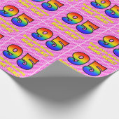 95. Geburtstag: Rosa Streifen & Herz, Regenbogen # Geschenkpapier (Ecke)