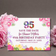 95. Geburtstag Save the Date, Blush Bloom Floral 9