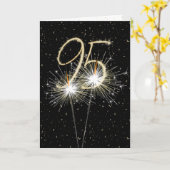 95. Geburtstag Sparkler auf schwarz Karte (Gelbe Blume)