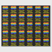 95. Geburtstag: Spaß, farbenfroher Regenbogen Insp Geschenkpapier (Flach)