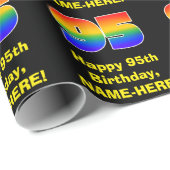 95. Geburtstag: Spaß, farbenfroher Regenbogen Insp Geschenkpapier (Rolleneckpunkt)