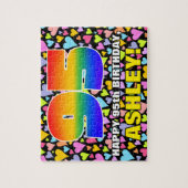 95. Geburtstag — Spaß, Liebende Herzformen + "95" Puzzle (Vertikal)