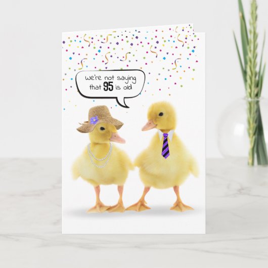 95. Geburtstag Spaß mit Ducklings Karte (Vorderseite)