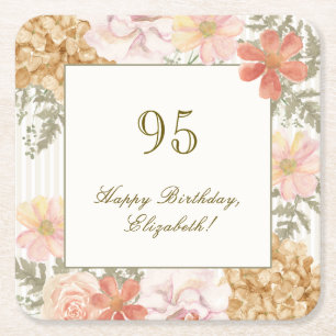 95. Geburtstag Untersetzer Herbstfarbe Blumengestr
