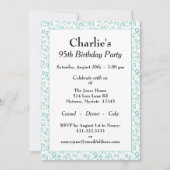 95. Geburtstag Zufallszahlenmuster Aquamarin/weiß Einladung (Vorderseite)