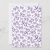 95. Geburtstag Zufallszahlenmuster Lila/weiß Einladung (Rückseite)