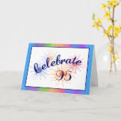 95. Geburtstags-Feuerwerke Karte (Gelbe Blume)