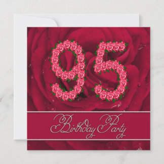 95. Geburtstags-Party Einladung mit Rosen