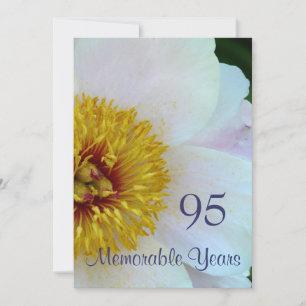 95. Geburtstagsfeier/Elegantes Weißes Peony Einladung