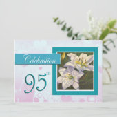 95. Geburtstagsfeier Party Einladung - Lily (Stehend Vorderseite)