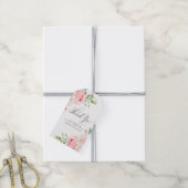 95. Geburtstagsfeier Rosa Blumen Geschenkanhänger  (Mit Garn)
