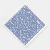 95. Geburtstagsfeiertag Muster Blau/Weiß Serviette (Ecke)
